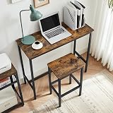 VASAGLE Bar Table Set 2 Stools 100x40 cm Rustic Industrial Steel Frame LBT218B01 view 5
