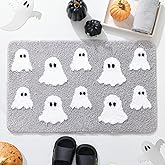 TRUEDAYS Halloween Spooky Ghosts Bath Mat Light Grey Bathroom Rugs Cute Home Decor Non Slip Gift Shower Rug for Bedroom, Living Room and Entry