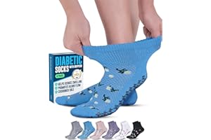 Doctor's Select Diabetic Socks Men and Women with Grips - 4 Pairs | Neuropathy Socks for Women and Men