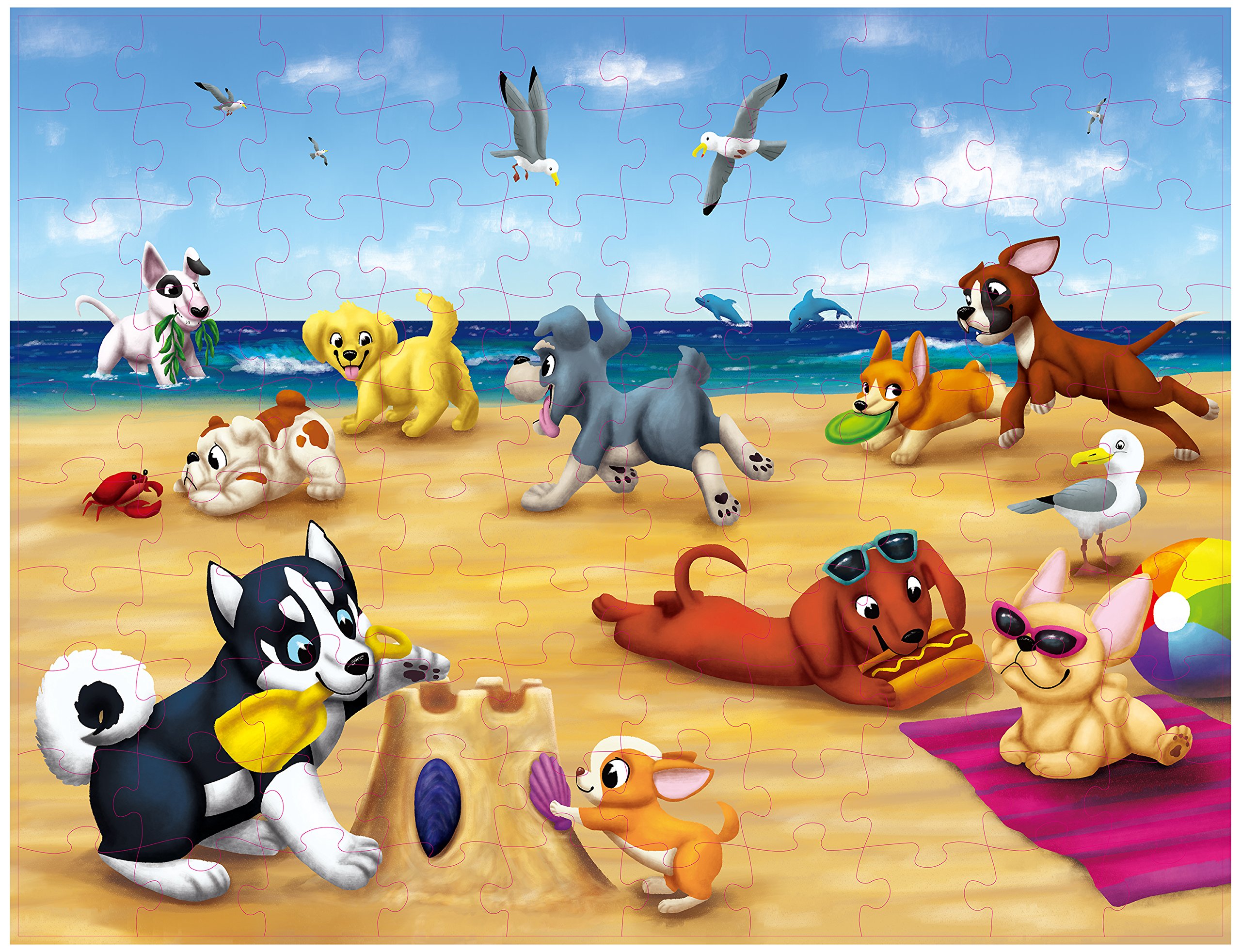 Floor Puzzles For Kids 100Piece Giant Floor Puzzle, Puppies On The