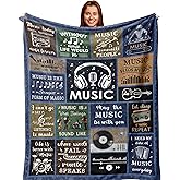 Zolumy Unique Music Gifts for Men/Women, Music Lovers Gifts for Musician/Music Teacher, Funny Music Themed Decor/Stuff/Accessories, Sound of Music Blanket 60x50in