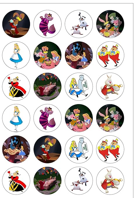 24 Pretagliati Alice Nel Paese Delle Meraviglie Personaggi
