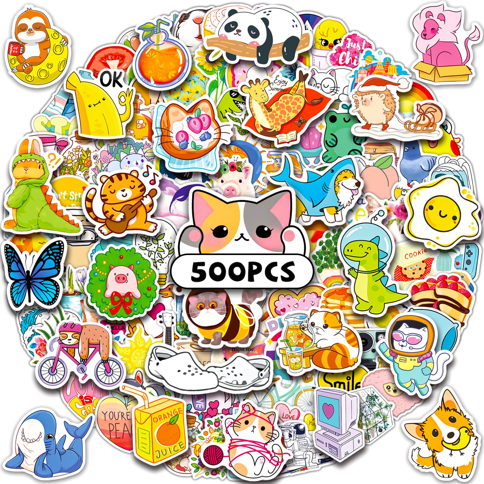 Photo 1 of 500 PCS Cute Stickers for Kids, Aesthetic Stickers for Water Bottles Kawaii Vsco Vinyl Sticker Bulk for Girls Teens Adorable Waterproof Sticker Pack Party Favors Luggage Skateboard Reward Gifts