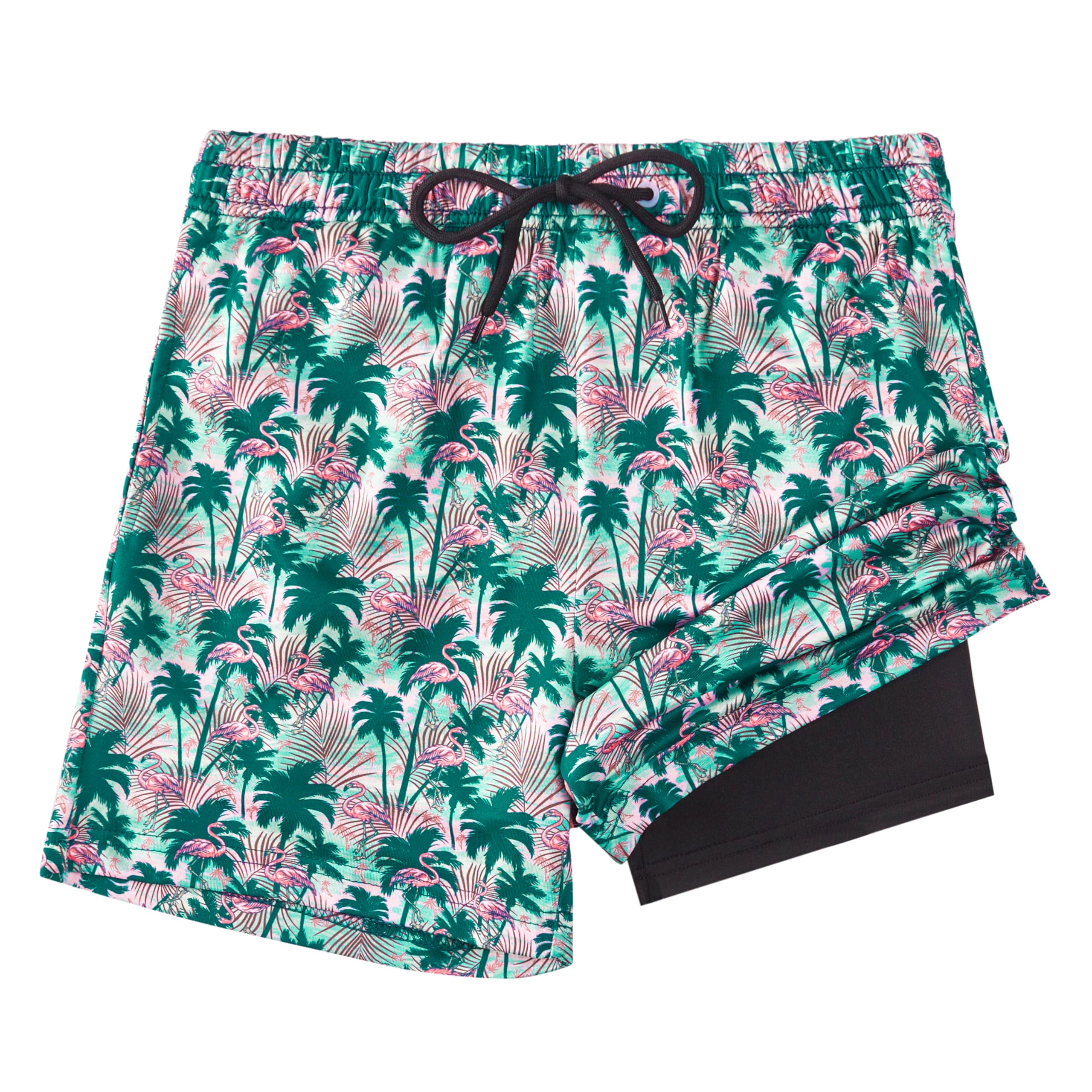 Photo 1 of FT FENTENG Boys Swim Trunks with Compression Liner, Boy's Bathing Suit Boy Swimming Trunks Coconut Tree Palm Flamingo Boy Board Shorts Swimwear, Quick Dry 4 Way Stretch Beach Shorts for Boys Swimsuit