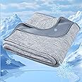 Degrees of Comfort Cooling Blanket, Summer Cooling Blankets for Hot Sleepers, Arc-Chill Q-Max>0.4 Cold Tech Fabric, Cold Summer Bedding Queen Size, Grey