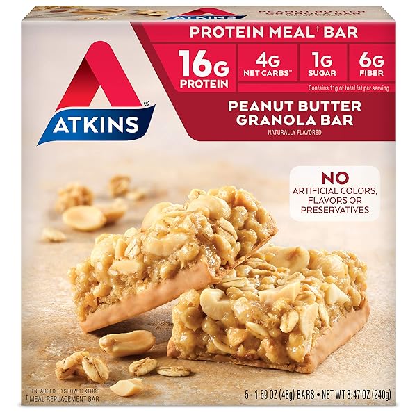 ATKINS PEANUT BUTTER GRANOLA PROTEIN MEAL BAR, 1.69 OZ, 5 CT