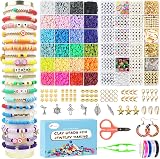 Fournine 7600 Pcs Clay Beads Bracelet Kit 24 Colors 2 Boxes 6mm Beads