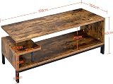 Yaheetech Industrial TV Stand Rustic Brown 106x39.5x40cm with Open Shelf view 5