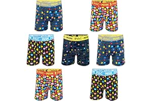 Pac-Man boys Amazon Exclusive 7-pack of Athletic Boxer Briefs in Sizes 4, 6, 8, and 10