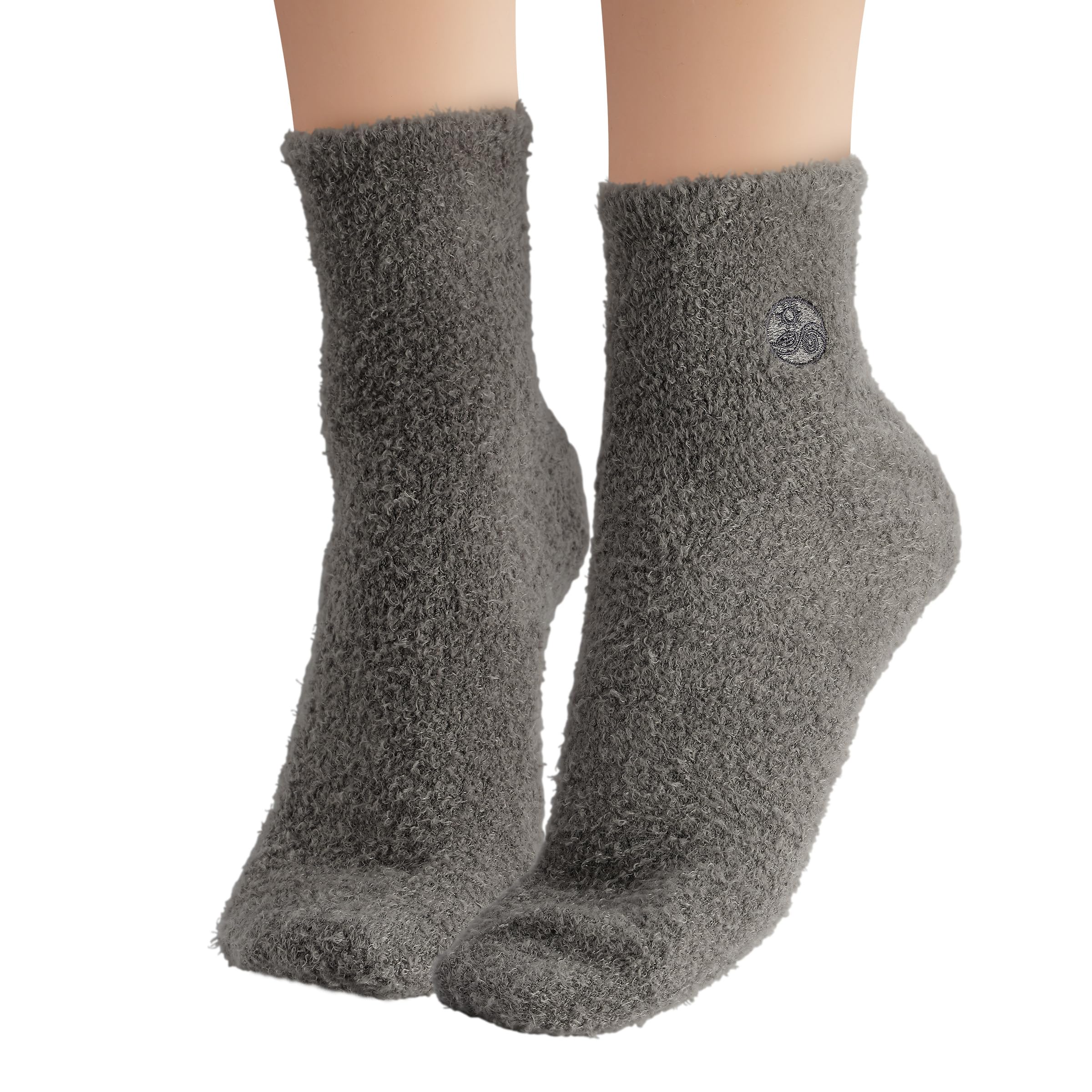 Earth Therapeutics Aloe Socks – Infused w/Aloe Vera & Vitamin E – Helps Dry Feet, Cracked Heels, Calluses – Use with Lotion – Grey/Confetti (2 Pairs)