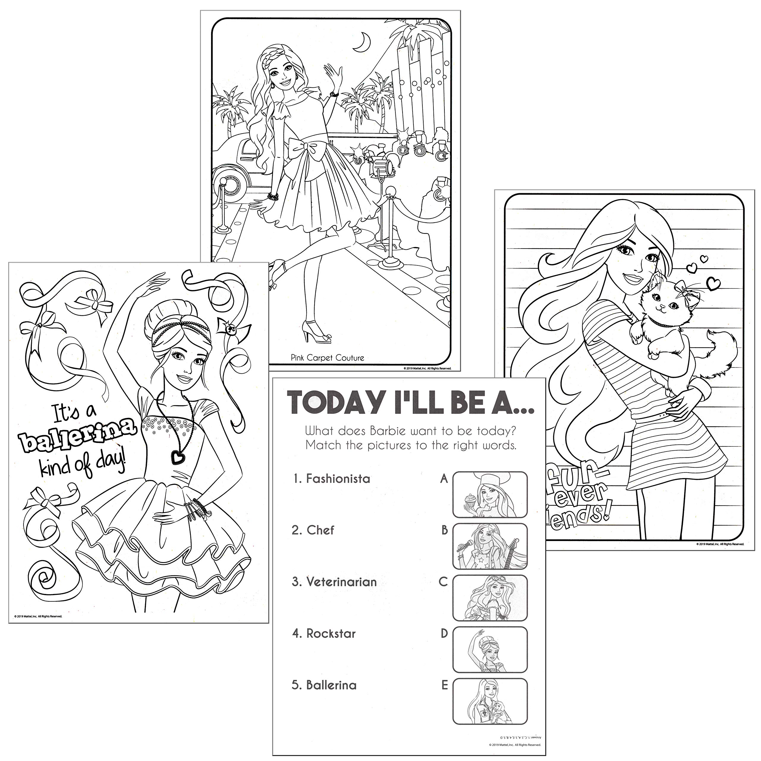 Lazy Days Barbie Live Life with Love Coloring and Activity Book - 96 Pages