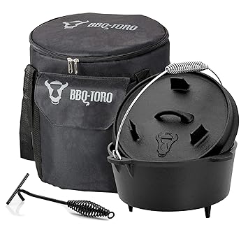 BBQ-Toro Dutch Oven Set 3 Piezas I 4.5 QT Horno holandés + Bolsa de ...