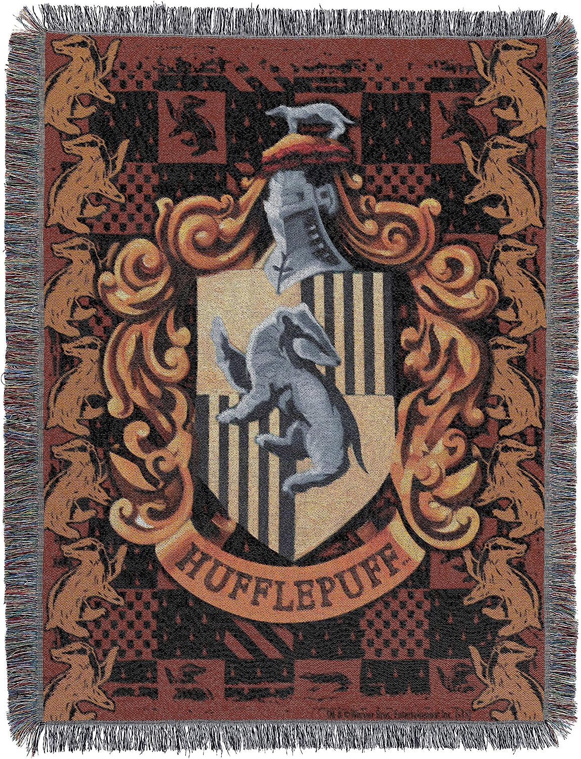 Northwest Throw Blanket, Polyester, Hufflepuff Crest, 48 x 60 Inches