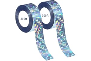 Mageloly 2 * 300 Bird Scare Tape, Bird Scare Ribbon Reflective Flash Tape Woodpecker Pigeon Deterrent Repellent Devices Tape Keep Birds Away Outdoor