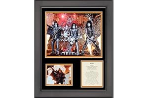 HOFSM.COM HALL OF FAME SPORTS MEMORABILIA Framed KISS Band 11"x14" Music Three Photo Collage