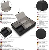 BELLE VOUS Black Faux Leather 5 Compartment Dresser Organiser Tray view 3