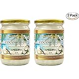 Organic Coconut Oil, 2 Pack of 16.91 oz, Extra Virgin Unrefined Cold-Pressed for Health, Beauty, Hair, Skin, Body, and Cooking