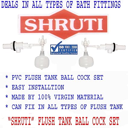 SHRUTI PVC Flush Tank Long Cock Set (Multicolour, 1462)