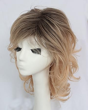 Amazon Com Mmuxuno Medium Shoulder Length Side Bang Fluffy Curly