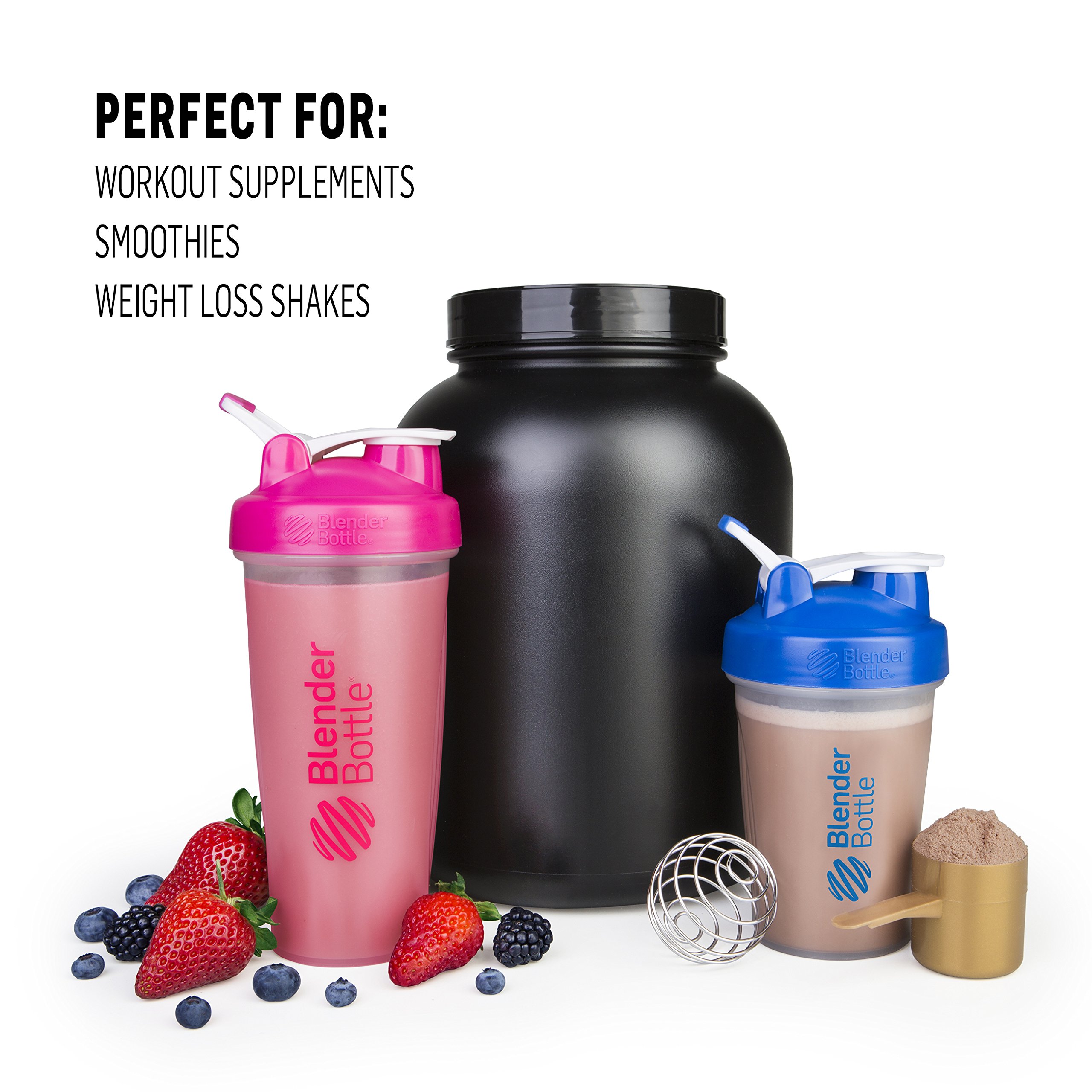 BlenderBottle Classic Shaker Bottle Perfect for Protein Shakes and Pre Workout, 28-Ounce (2 Pack), Moss and Navy