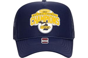 TIMELESS APPAREL CO Michigan Football 2023-2024 National Champions Trucker Hat - Team Mesh Snapback Cap for Fans Men & Women
