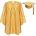 Newrara Unisex Shiny Kindergarten Graduation Gown Cap with Tassel