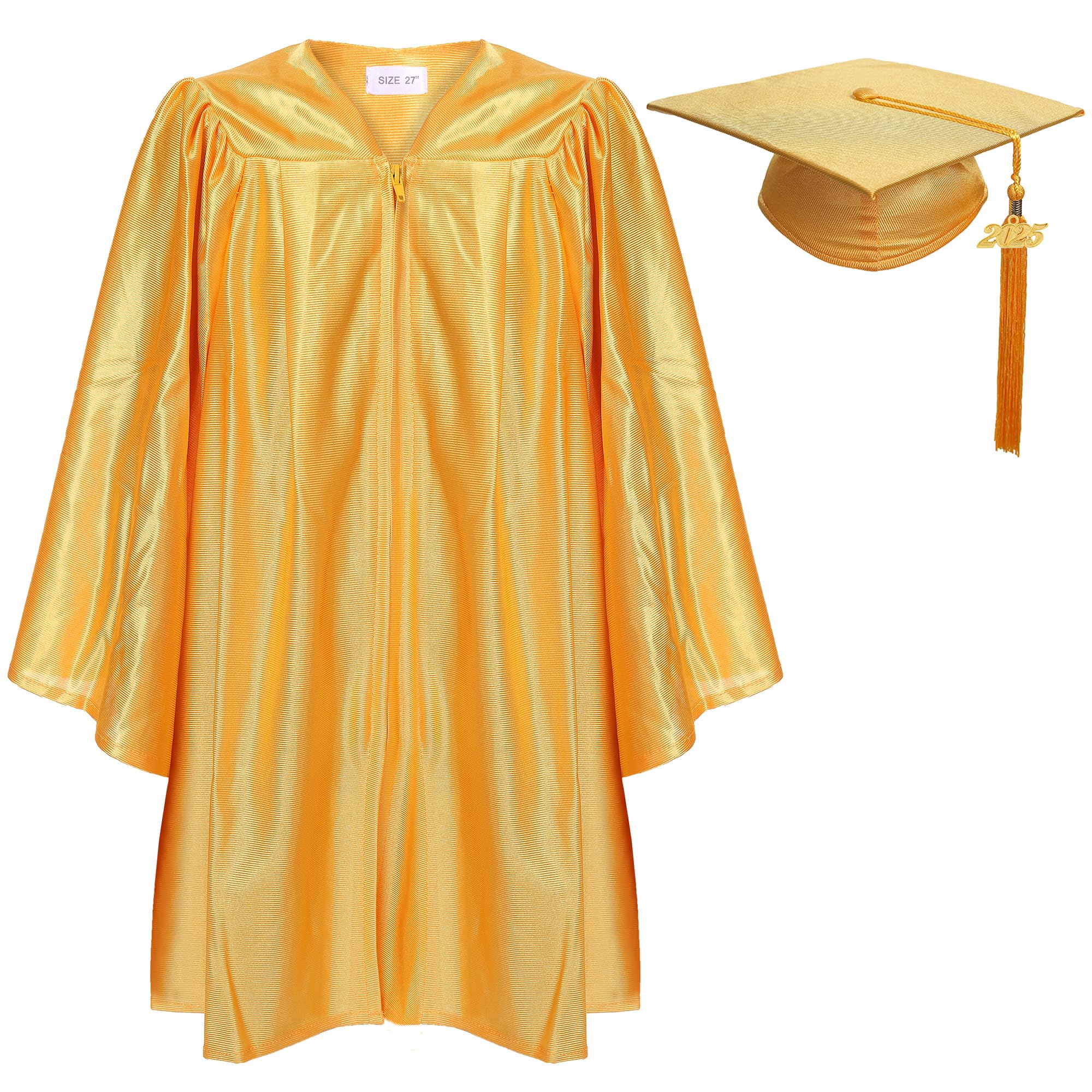 Photo 1 of Newrara Unisex Shiny Kindergarten Graduation Gown Cap with Tassel (24, Gold)