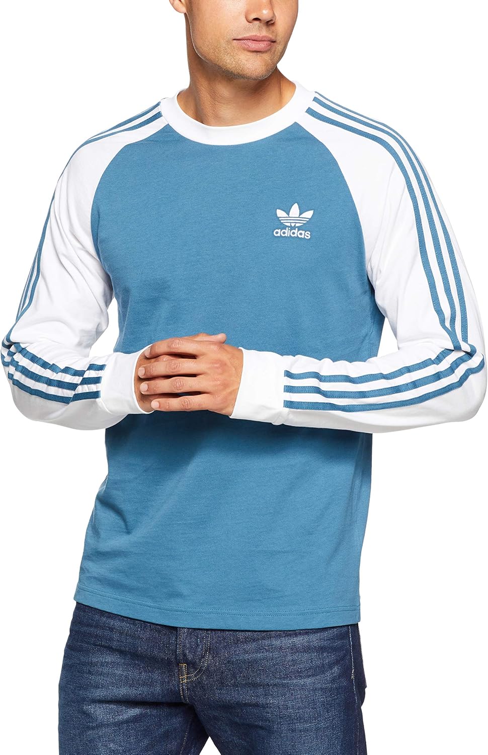 adidas Men's 3Stripes Long Sleeve TShirt Amazon.co.uk Clothing