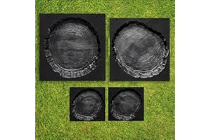 Betonex 4 pcs Log Slab Old Wood Paver Paving Precast Concrete Mold Plaster ABS 2mm - Garden DIY Stepping Stone Mold Cement - DIY Concrete Molds Walkway