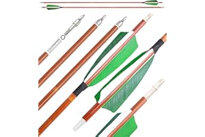 surwolf 31Inch Carbon Arrow Practice Target Arrows with 4" Natural Feather Spine 500 Hunting Arrows with Replaceable Arrowhead for Compound and Recurve Bows 6/12Pack