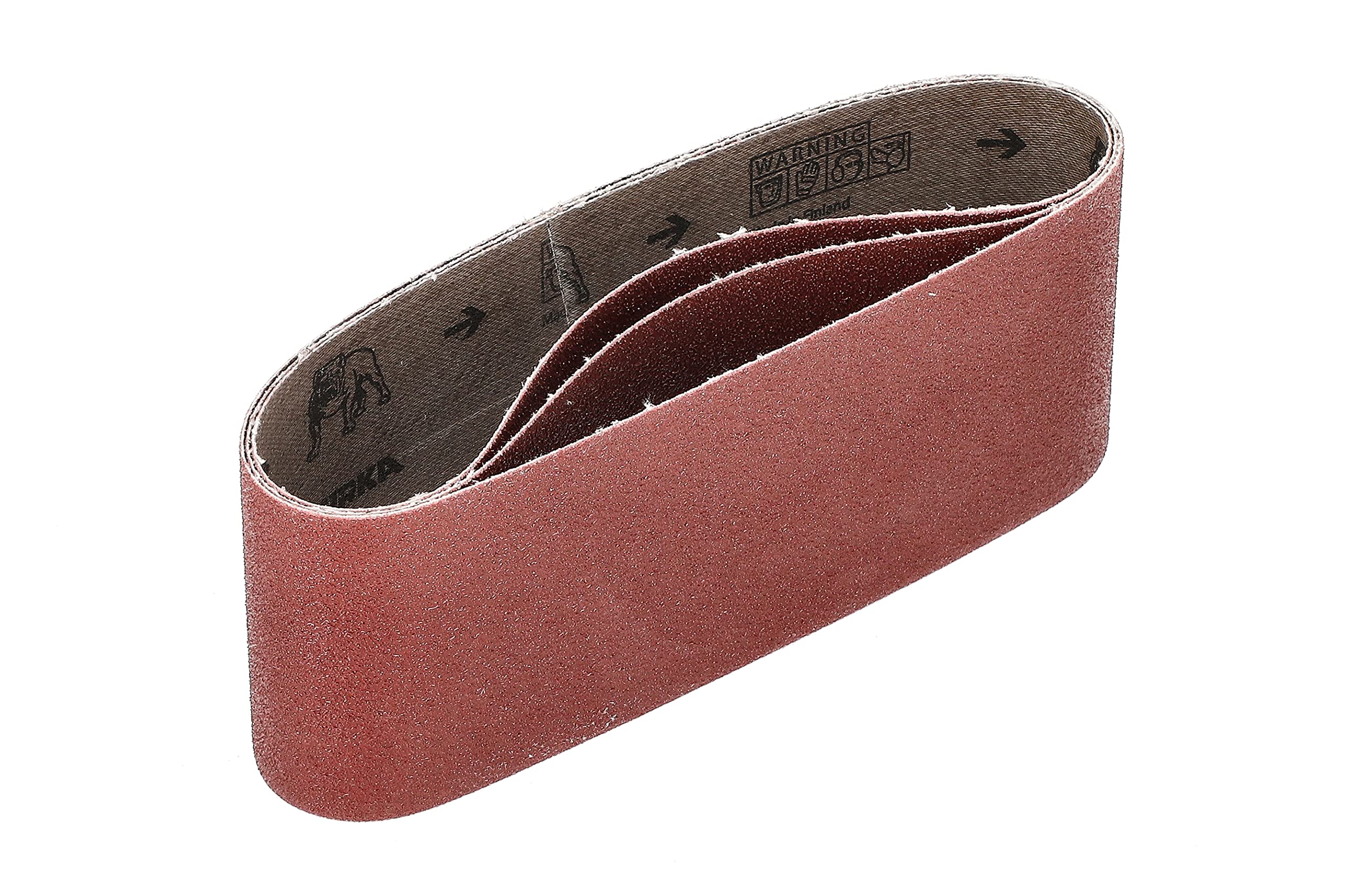 Mirka Red 3 x fabric sanding belts 75x457mm / grit P60 / high quality sanding belt for belt sander / for sanding wood and metal