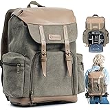 TARION Camera Bag Backpack Vintage Canvas Camera Case for DSLR Mirrorless SLR Cameras Lens Tripod Photography Men Women…