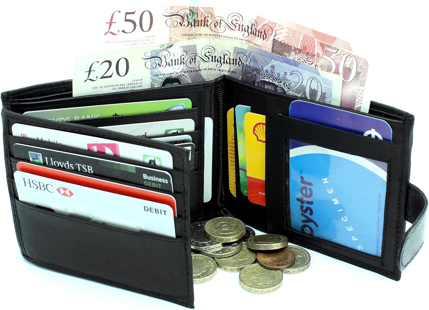 RAS WALLETS, Black, 12cm x 9.5cm - Image 3
