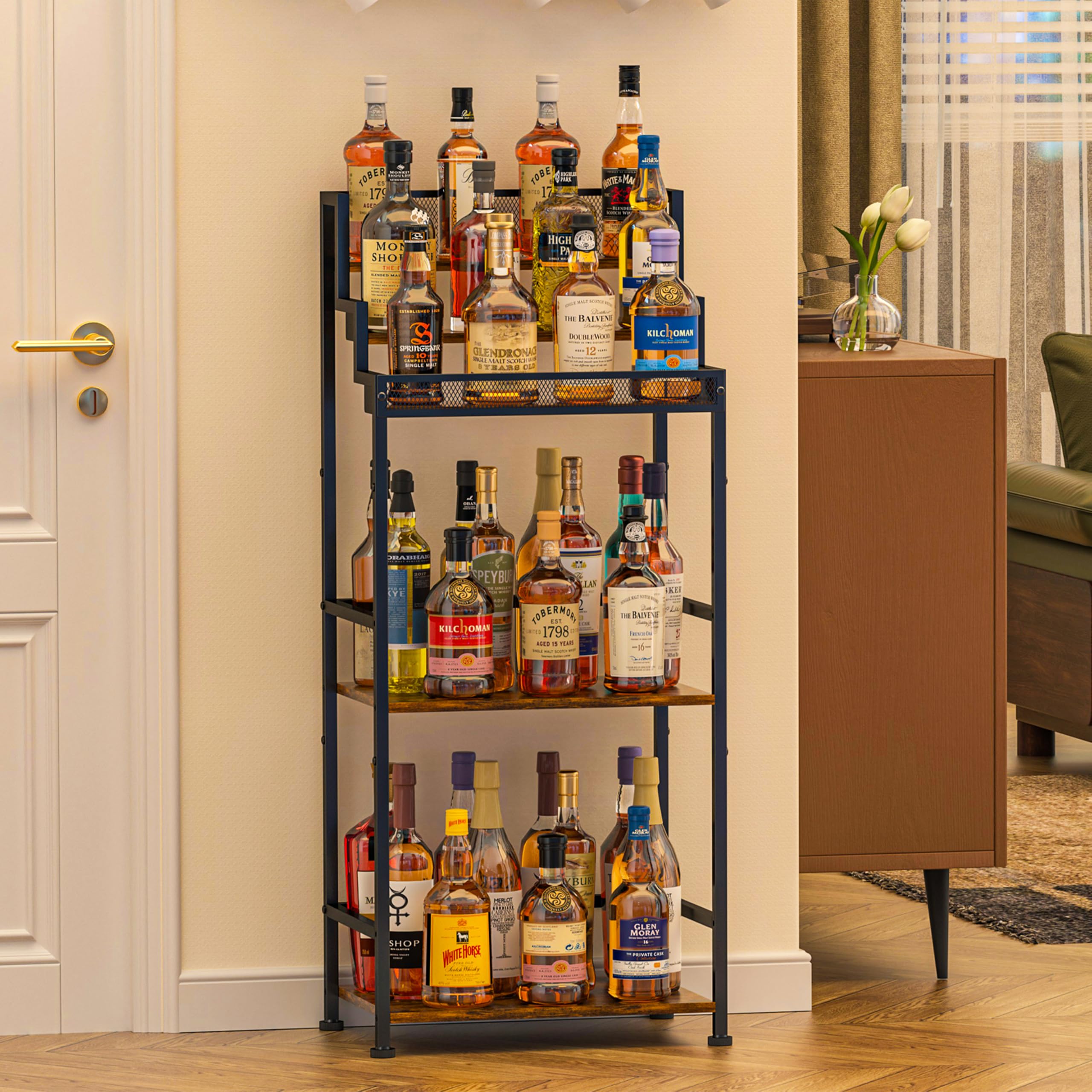 Jsskeeim Trapezoidal Liquor Cabinet Bar for