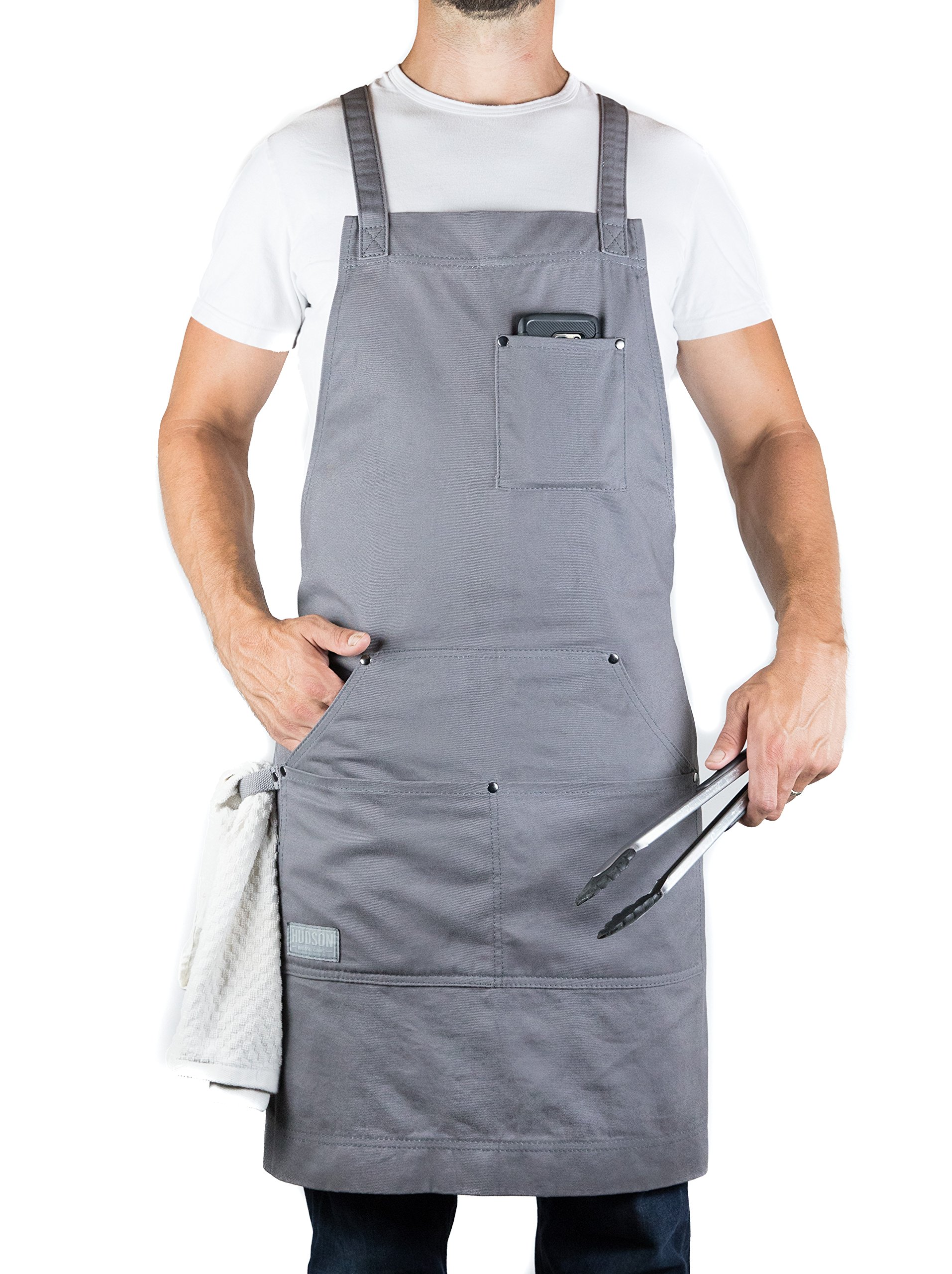 Hudson Durable GoodsProfessional Grade Chef Apron for Kitchen, BBQ & Grill