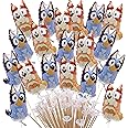 Toyland® Pack Of 20 - Bluey & Bingo Mini Character Balloons - Sticks And Cups Included - Birthday Party Decorations