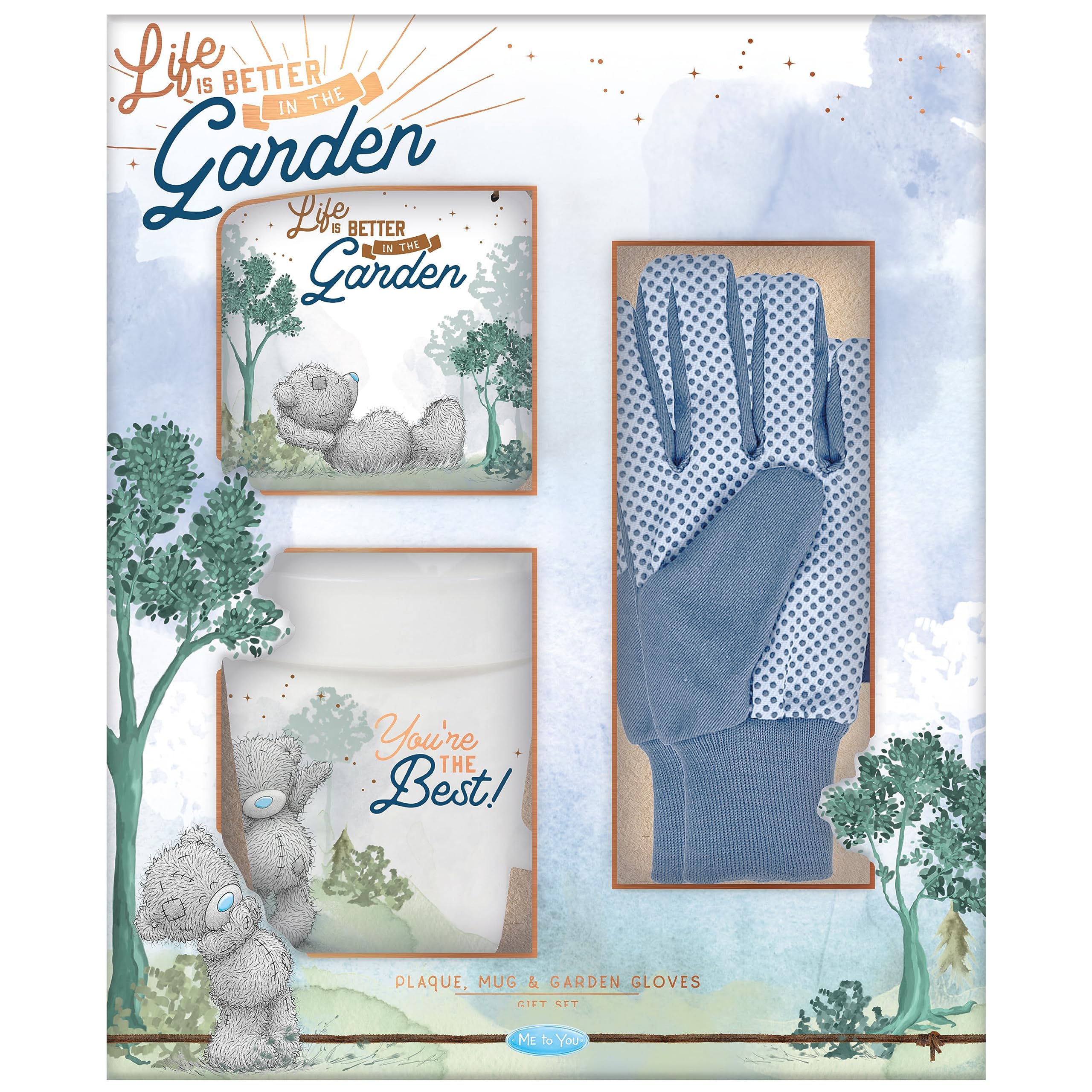 ME TO YOU Tatty Teddy Father's Day Gardening Set - Official Collection FGZ01027, Grey, Blue, Navy Blue,white