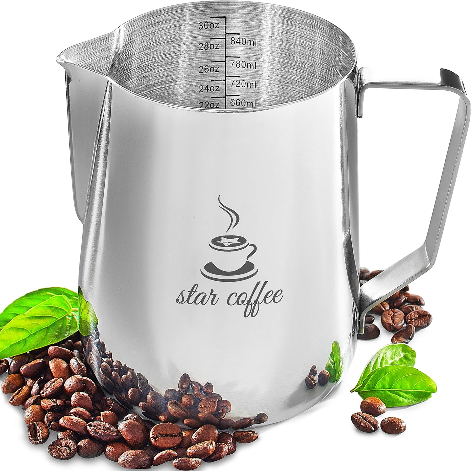 Star Coffee Milk Frothing Pitcher Stainless Steel Frother