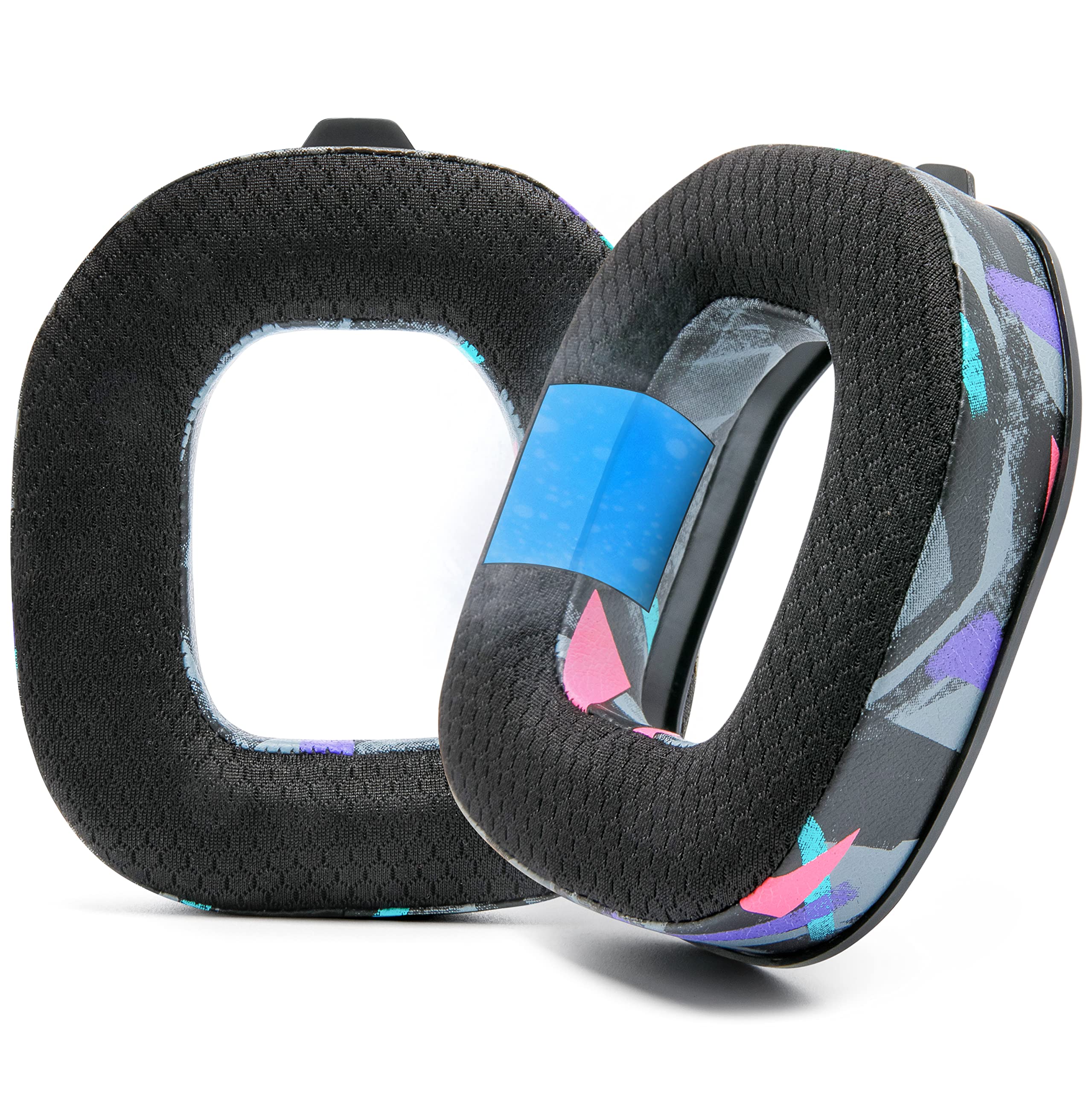 WC FreeZe A40- Hybrid Fabric Cooling Gel Replacement Earpads For Astro A40 TR Only, Made by Wicked Cushions, Improved Durability, Thickness and Sound Isolation | 90's Black — image 1