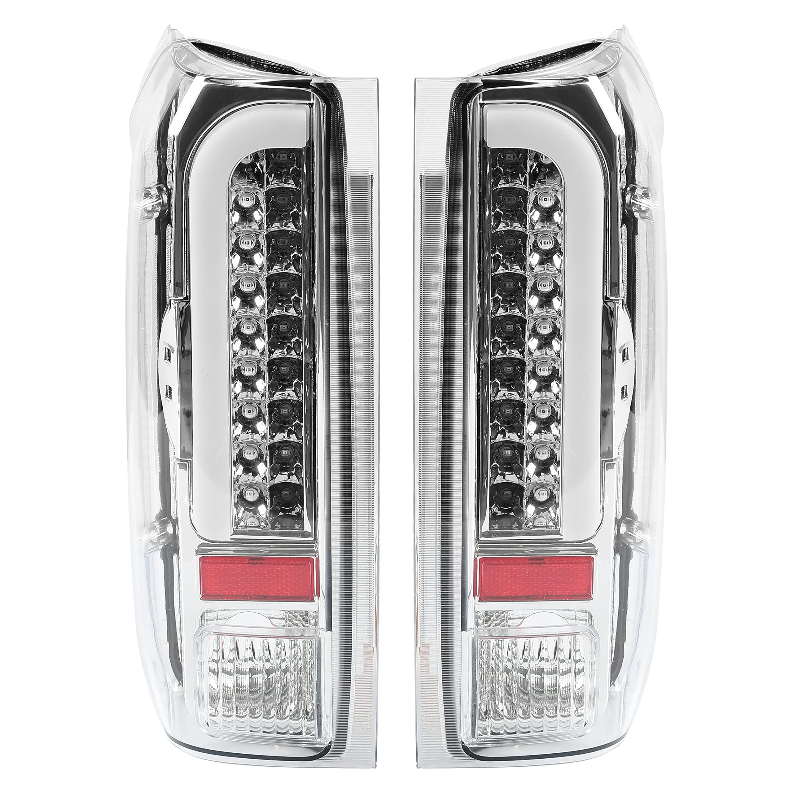 Photo 1 of KUAFU LED Tail Light Assembly Compatible with 1990-1997 Ford F150/250/350/Bronco/Super Duty Compatible with Styleside Models LED Tube Bar 3D Brake Light Lamps Pair - Clear Lens