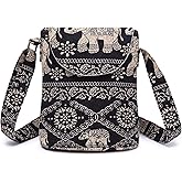 OPQRSTU Women's Retro Small Size Canvas Shoulder Bag Hippie Boho Crossbody Handbag