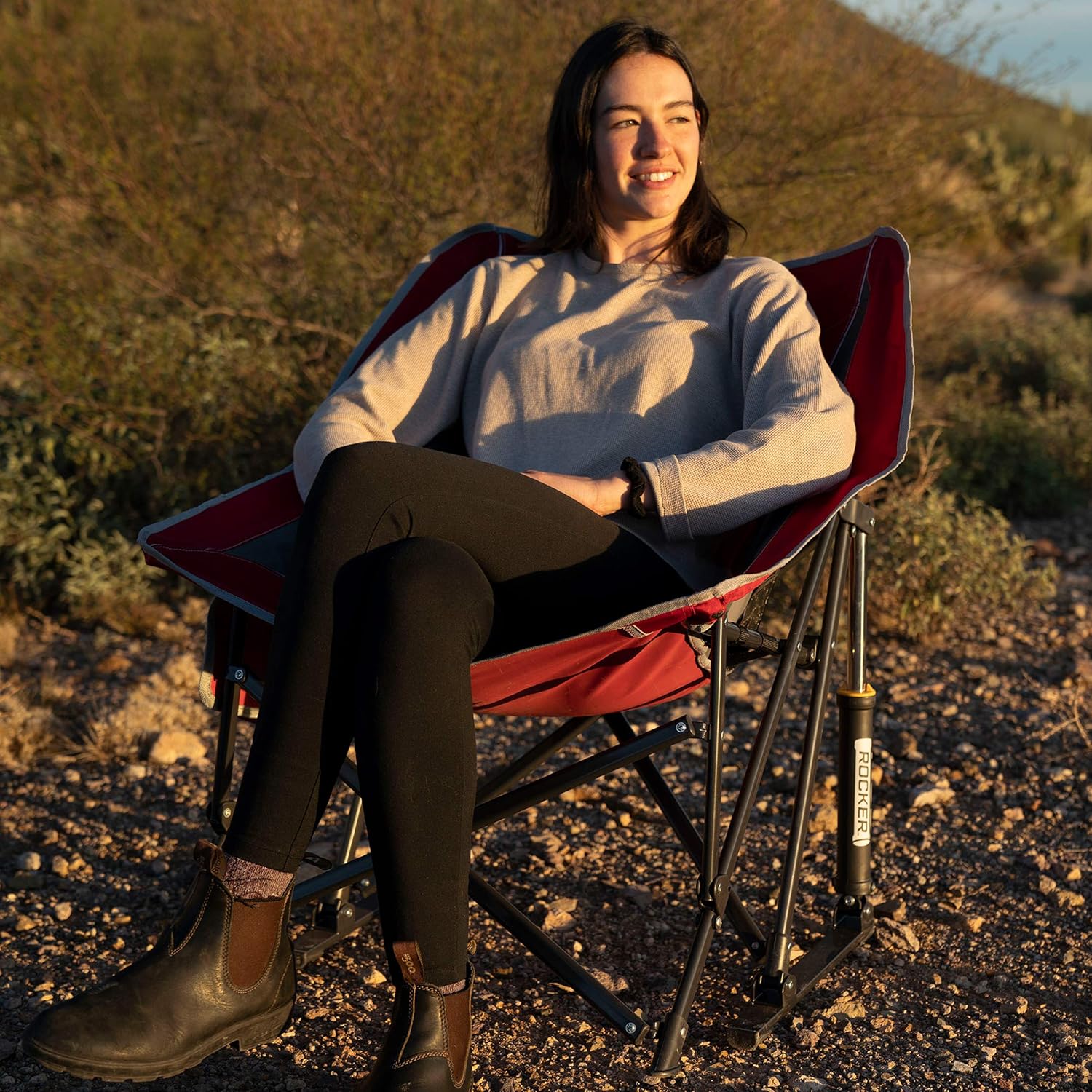 GCI Outdoor Pod Rocker Collapsible Rocking Chair, Red: Sports & Outdoors