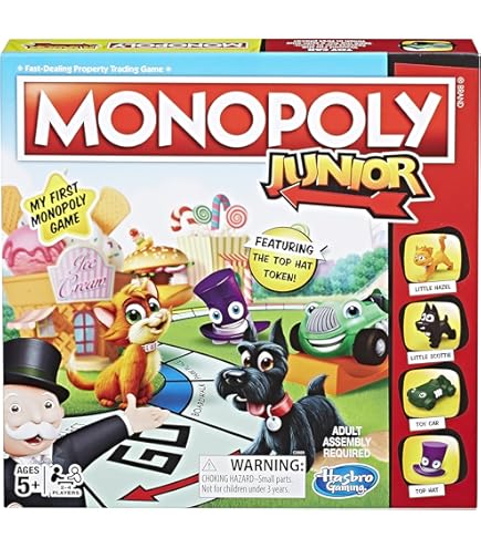 Monopoly Junior Hasbro – Versione Spagnola – Gioco Da Tavolo Per Bambini 8-11 Anni