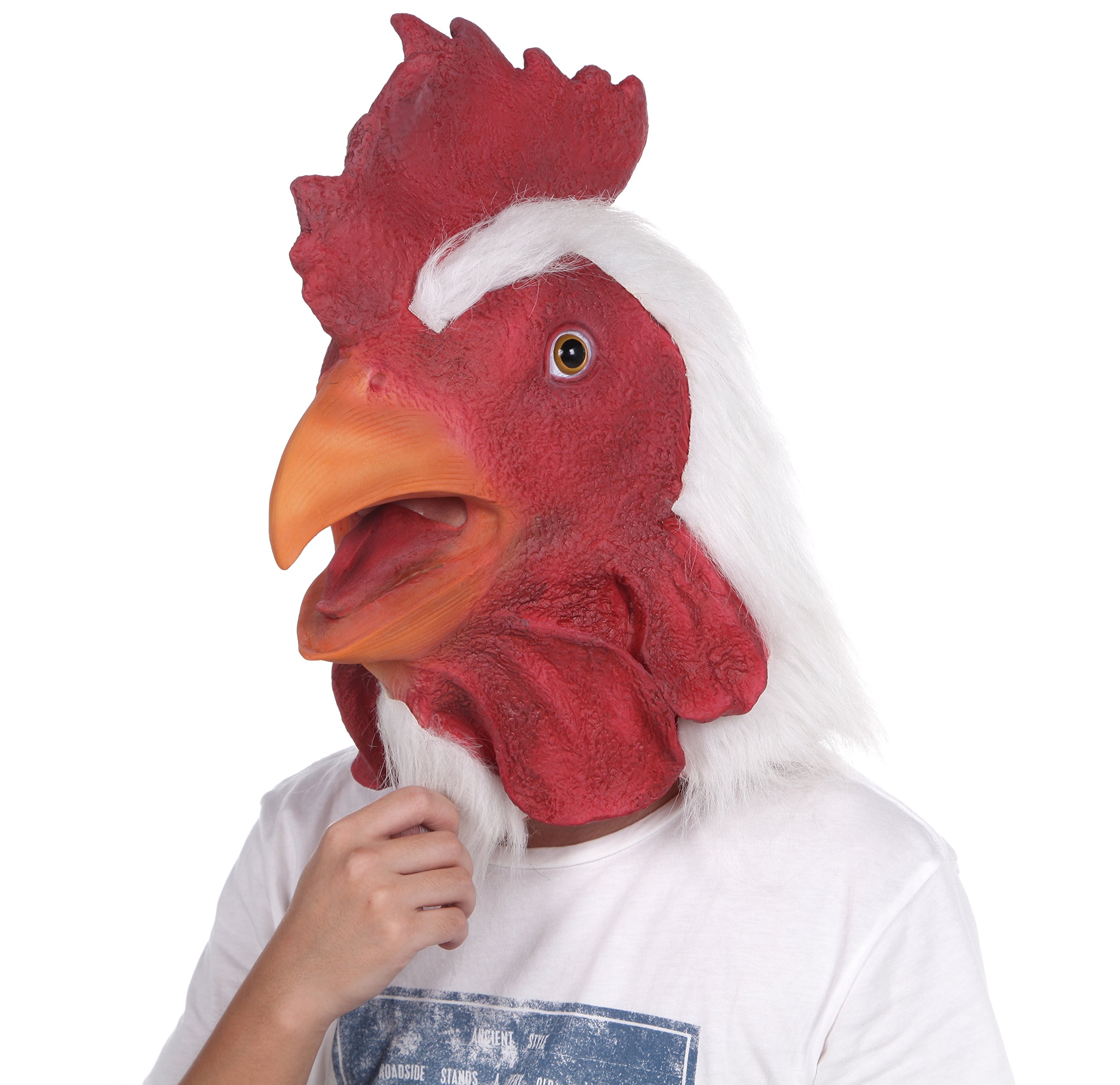 Rooster Latex Animal Head Mask For Costume (Red) Buy Online in United