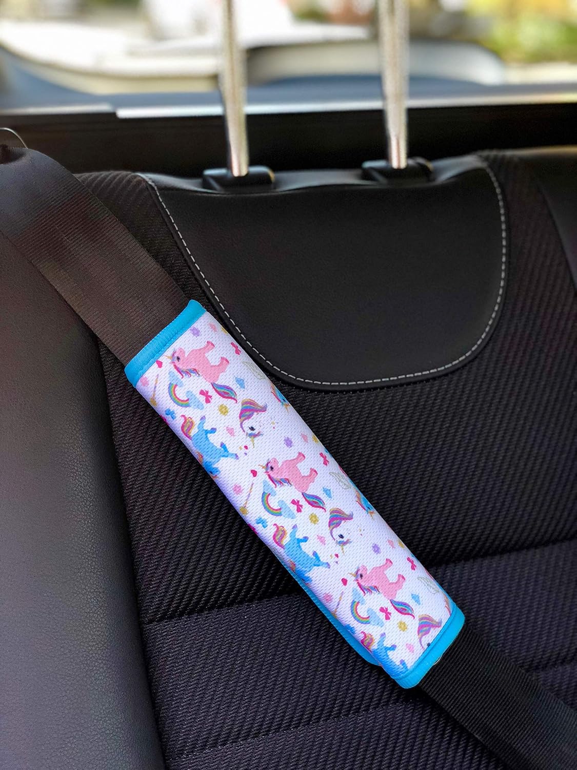 HECKBO 1x Kids Car Seat Belt Pads Seat Belt Protectors, Unicorn - Image 3