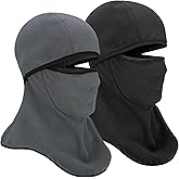Fleece Balaclava Ski Mask with Nose Wire, 2-Pack Winter Full Face Mask Hood Thermal Neck Cover for Skiing Cycling Running