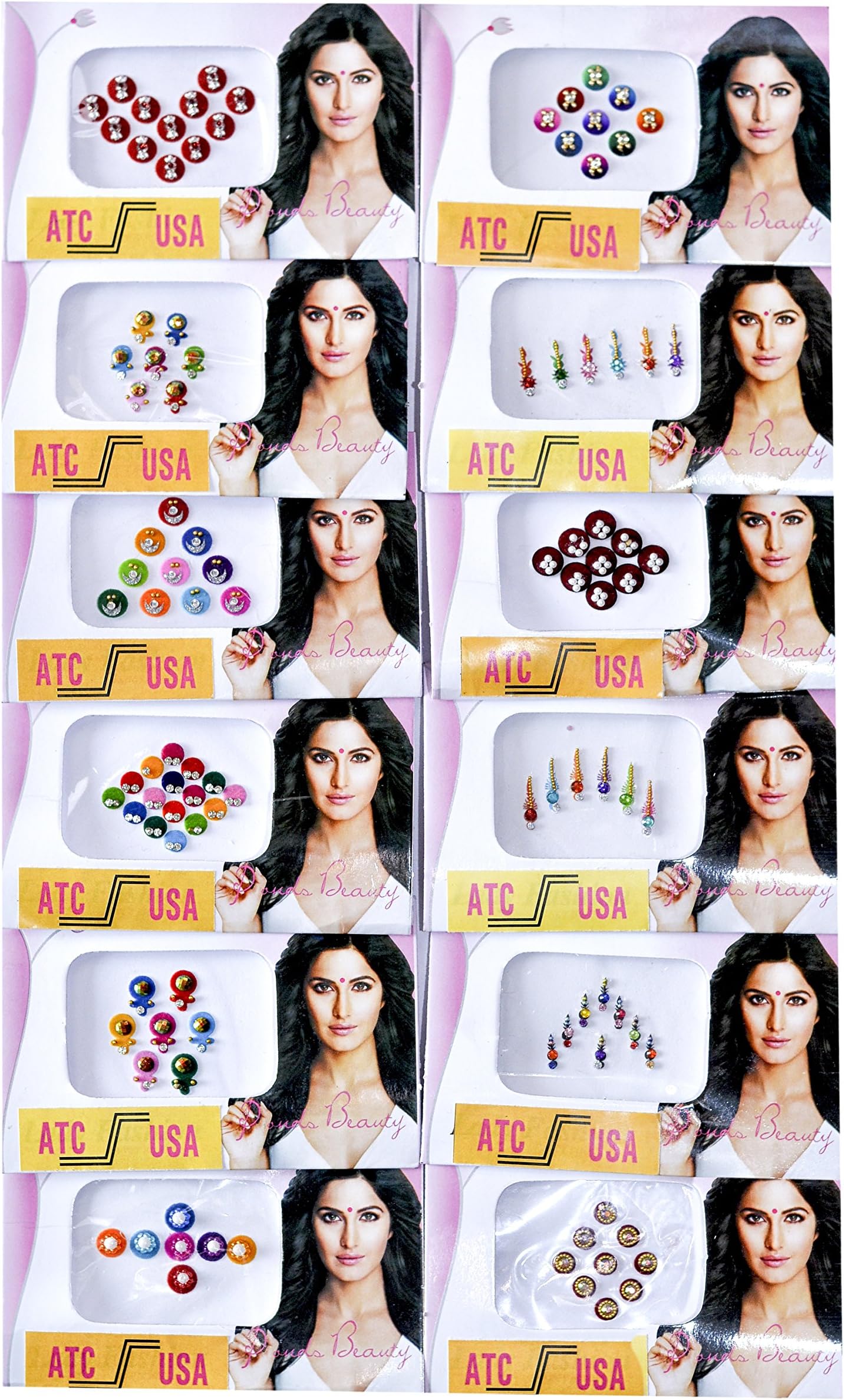 50 Different Packets of India Traditional Bindi Tika Tattoo