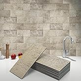 Art3d 102-Pack Peel and Stick Backsplash, Stick on Subway Tile, Stone Beige | 3 x 6 in, PVC, Self Adhesive, Waterproof, Traceless Peel, Modular Splicing, Ideal for Vanities, Bathrooms