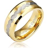 100S JEWELRY Engraved Personalized Infinity Gold Tungsten Rings For Men Wedding Bands Promise Engagement Size 6-16