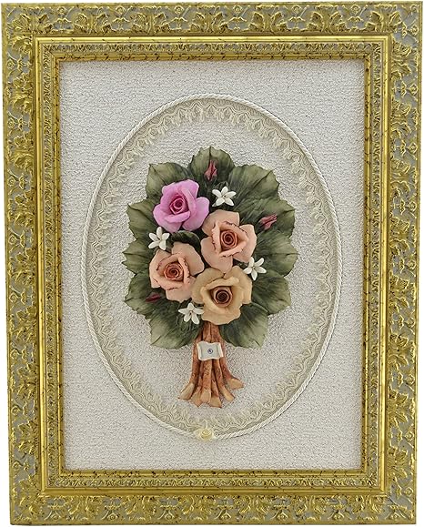 Original Hand Made Italian Capodimonte Porcelain Flowers Wall